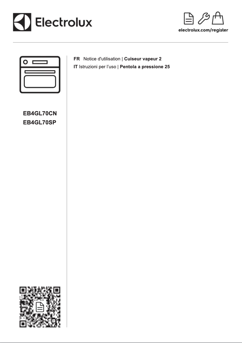 Page 1 de la notice Manuel utilisateur Electrolux EB4GL70SP
