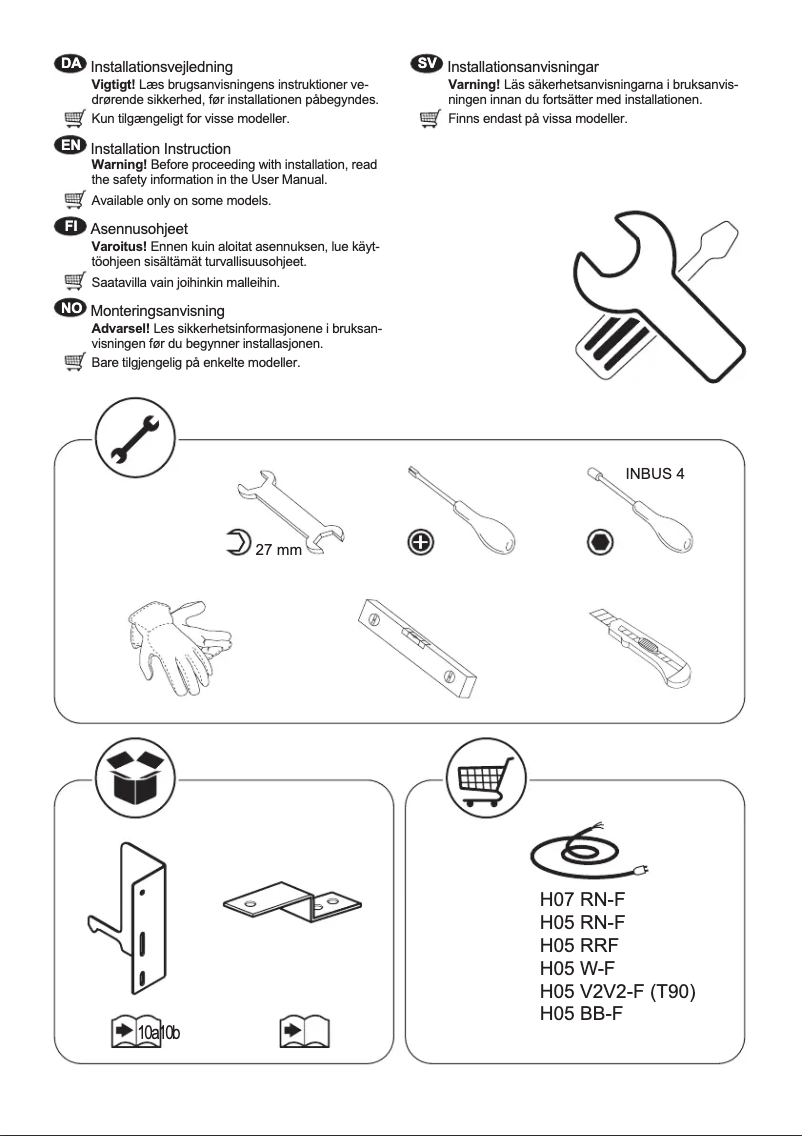 Page 1 de la notice Guide d'installation Electrolux EKS7011BOW