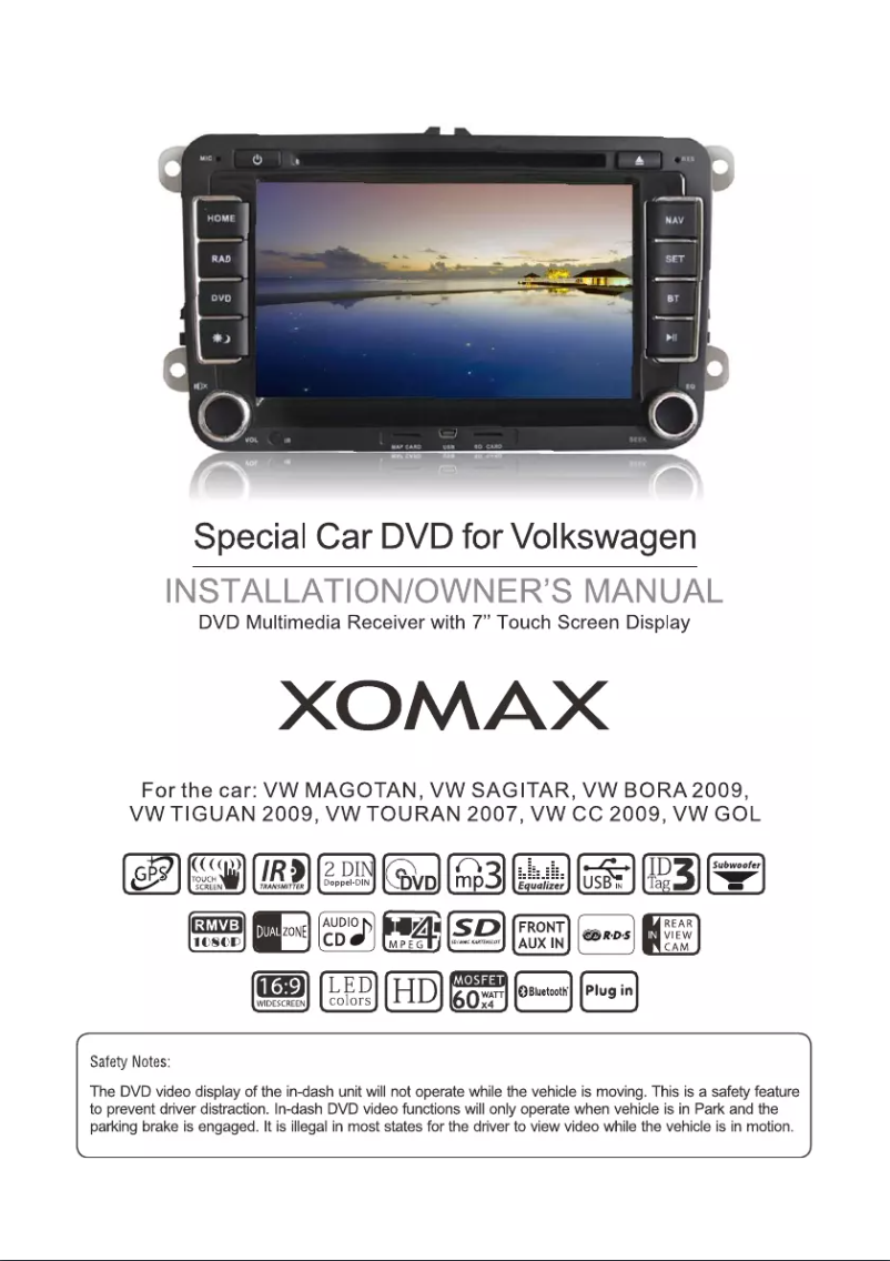 Page n°1 - Manuel utilisateur Xomax XM-VW02