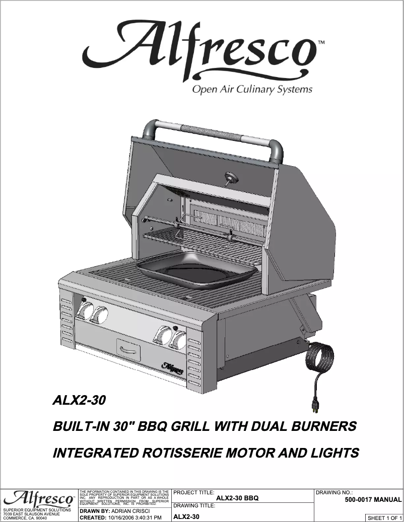 Page n°1 - Manuel utilisateur Alfresco ALX2-30SZ