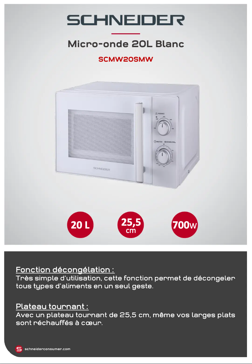 Page 1 de la notice Fiche technique Schneider SCMW20SMW