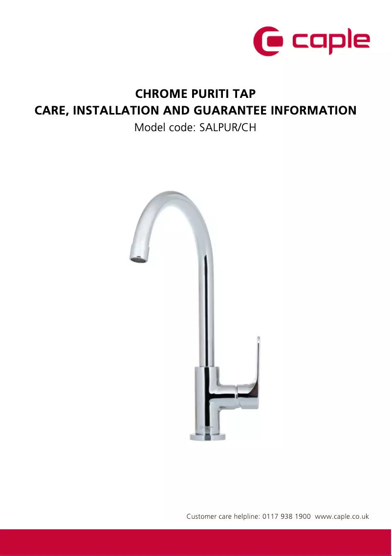 Page 1 of the manual User Manual Caple SALPUR/CH