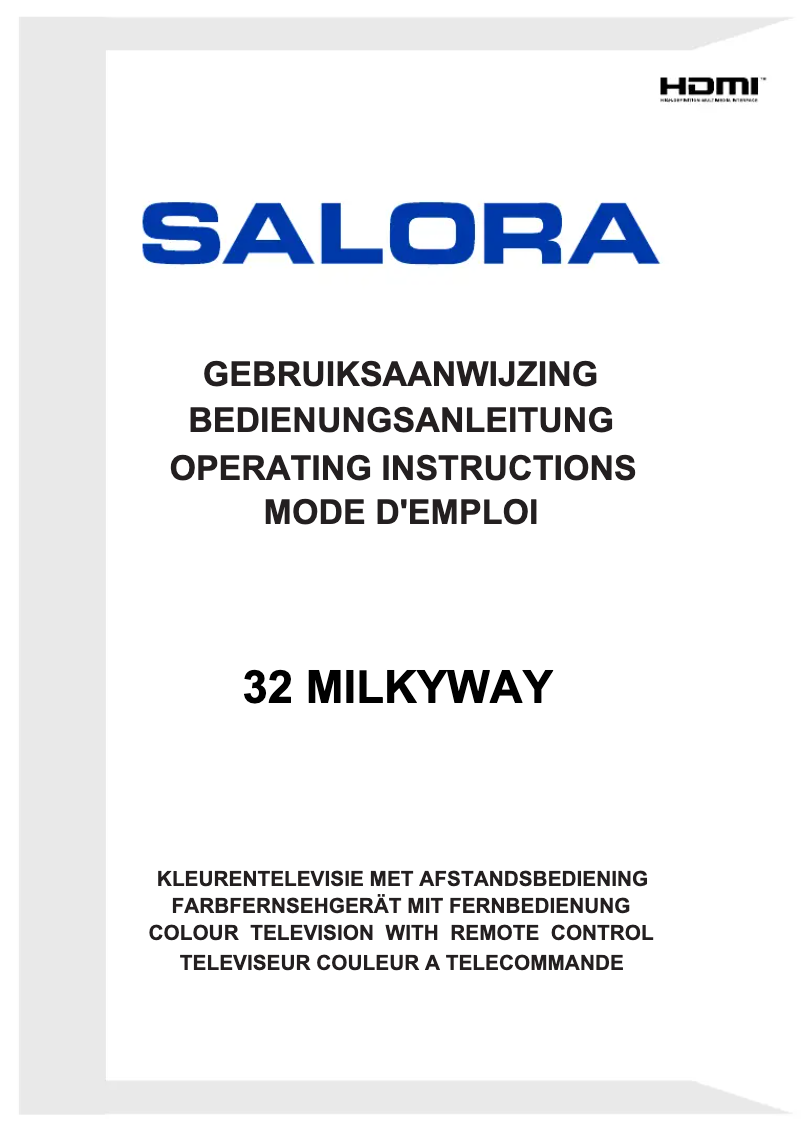 Page 1 de la notice Manuel utilisateur Salora 32 MILKYWAY
