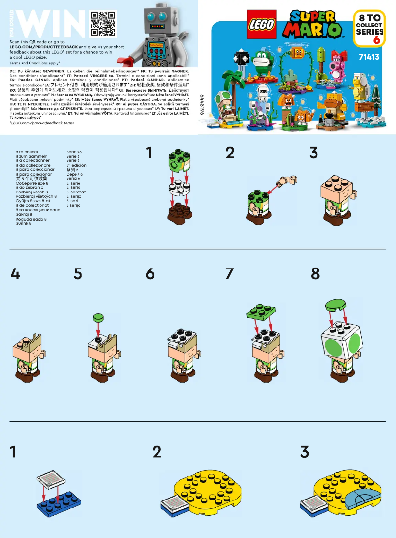 Page 1 de la notice Consignes visuelles Lego Super Mario 71413