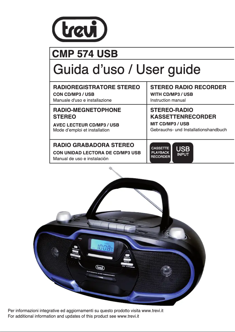 Page 1 de la notice Manuel utilisateur Trevi CMP 574 USB