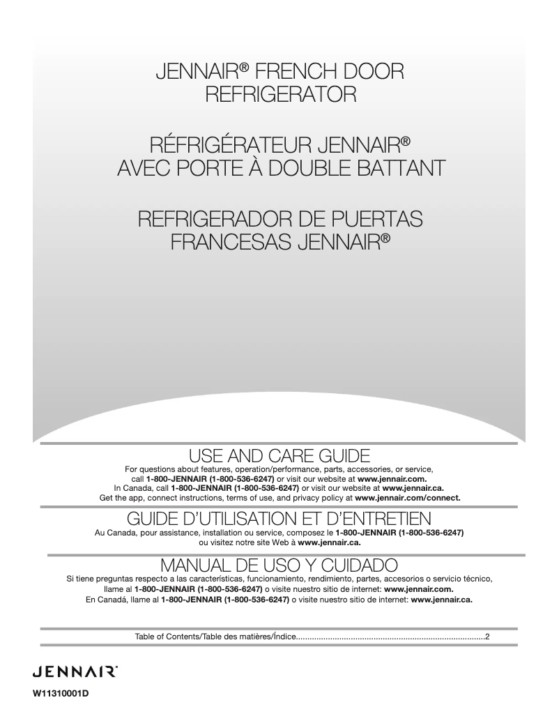 Imagen de la primera página del manual del dispositivo JFFCC72EHL