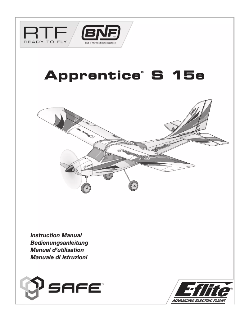 Page 1 de la notice Manuel utilisateur E-flite Apprentice S 15e