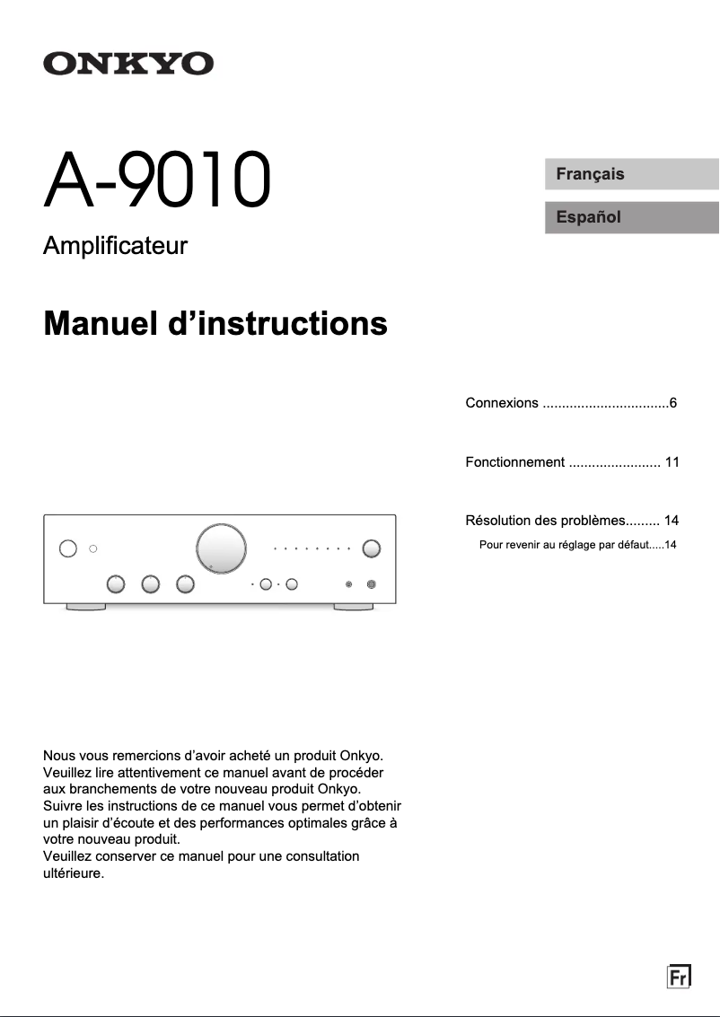 Image de la première page du manuel de l'appareil A-9010B-S