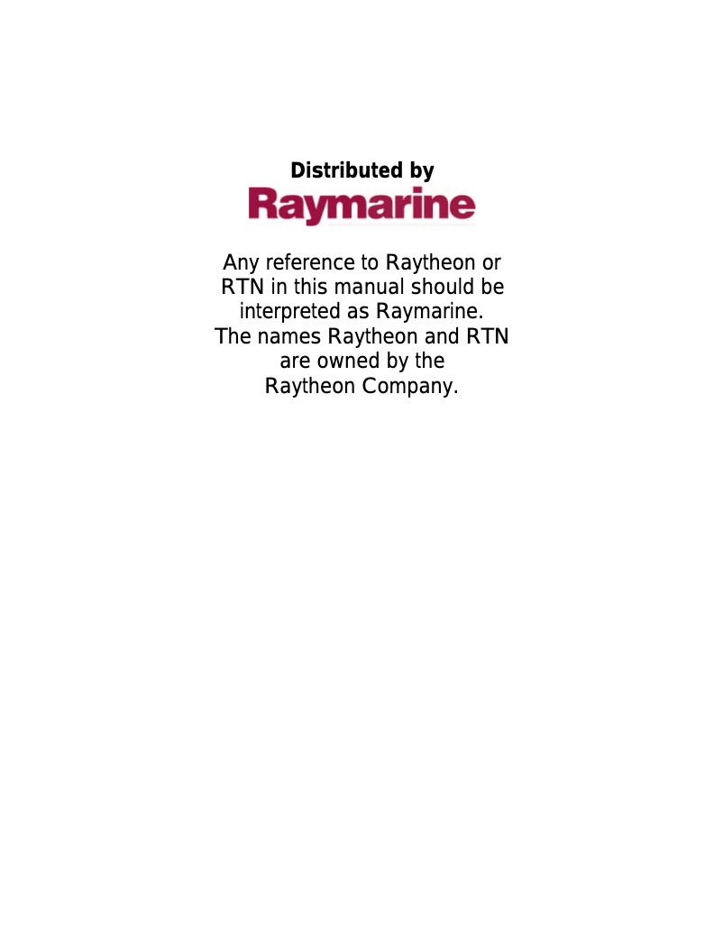 Page n°1 - Manuel utilisateur Raymarine RL9