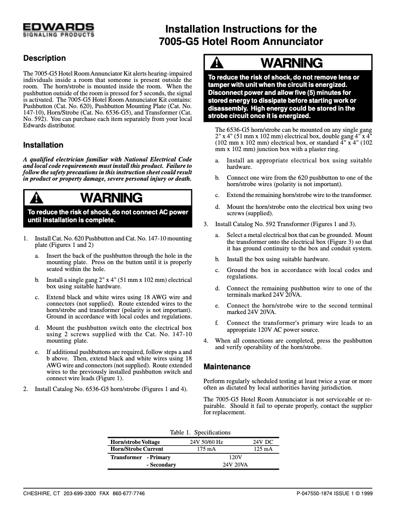 Imagen de la primera página del manual del dispositivo 7005-G5