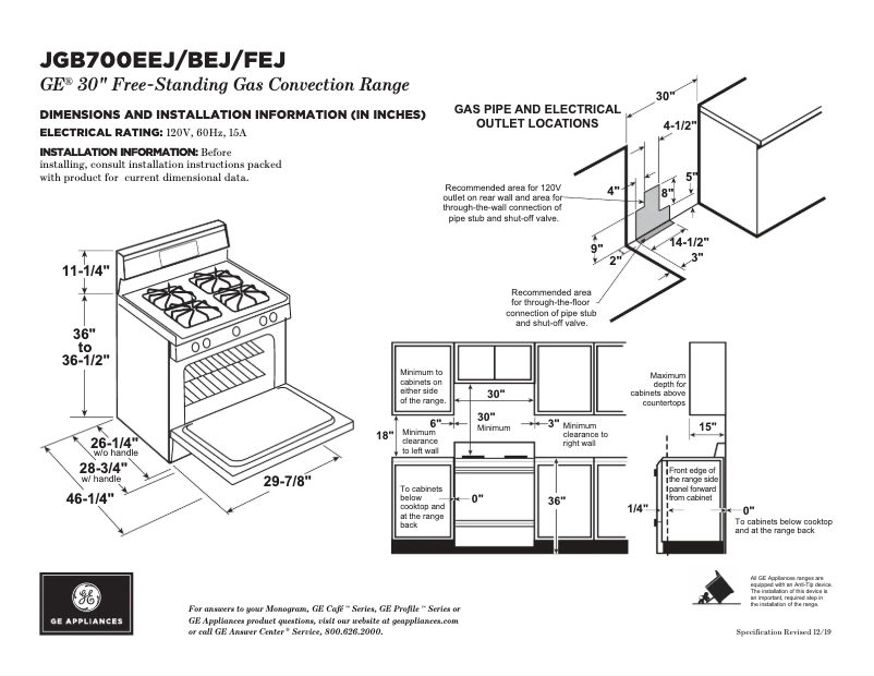 Image de la première page du manuel de l'appareil JGB700BEJTS