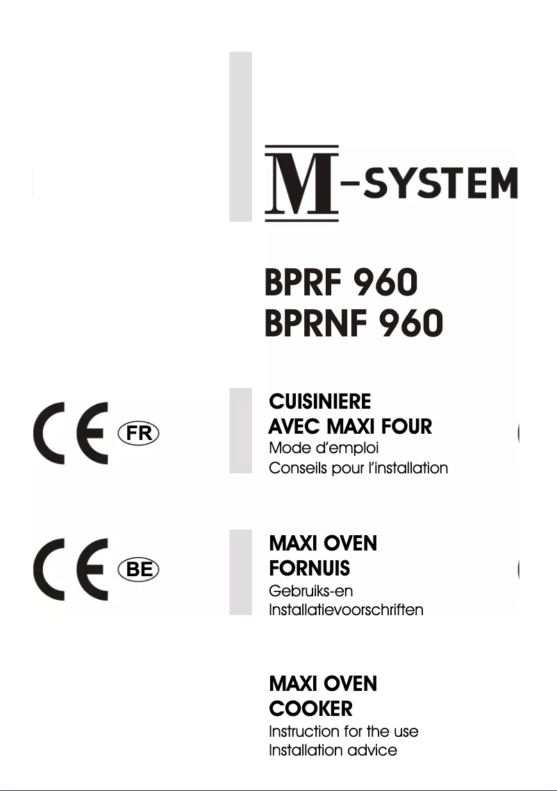 Page n°1 - Manuel utilisateur M-System BPRF-960IX