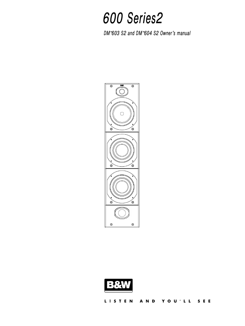 Page 1 de la notice Manuel utilisateur Bowers & Wilkins DM604 S2