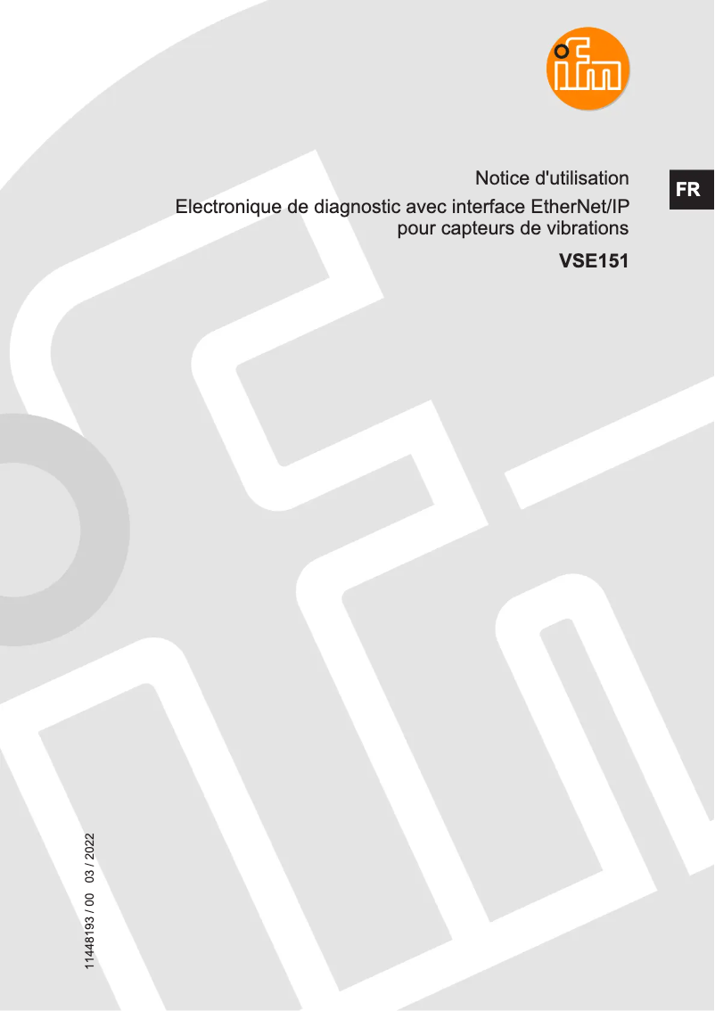 Page n°1 - Manuel utilisateur IFM VSE151