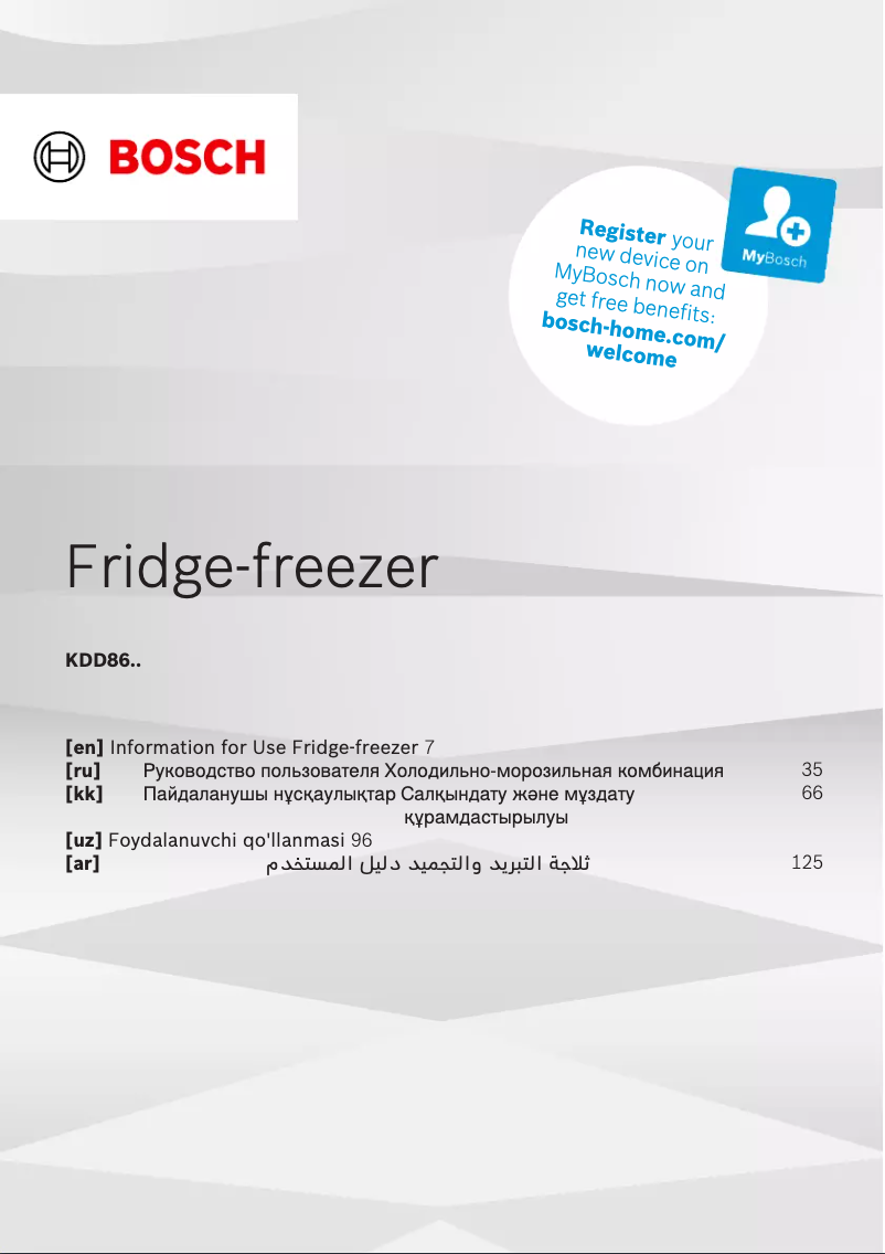 Página 1 del manual Manual de usuario Bosch KDD86AI304