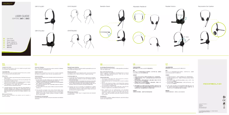 Image de la première page du manuel de l'appareil Crystal 2802