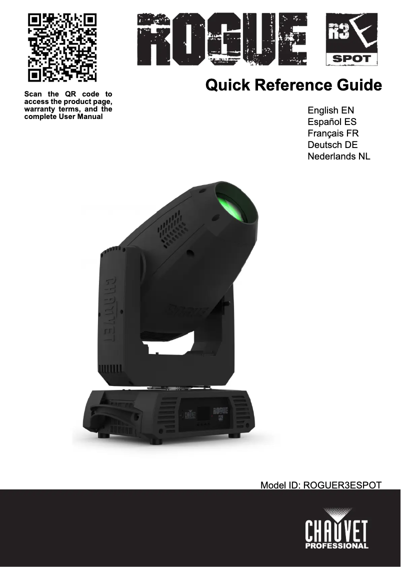 Page 1 de la notice Manuel utilisateur Chauvet ROGUE R3E Spot