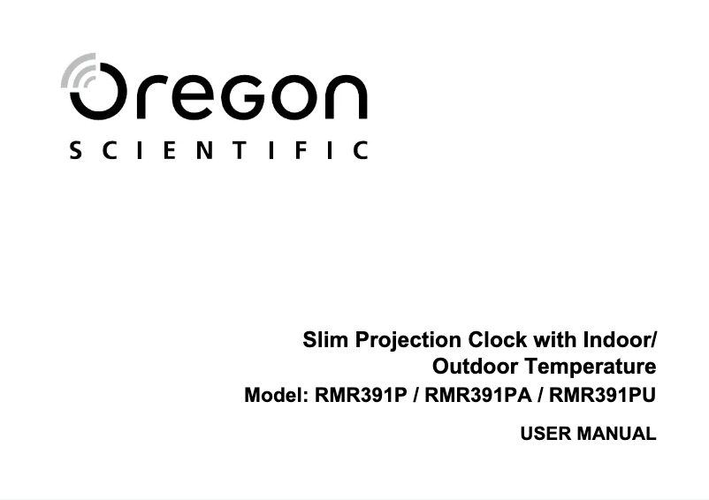 Page n°1 - Manuel utilisateur Oregon Scientific RMR391P