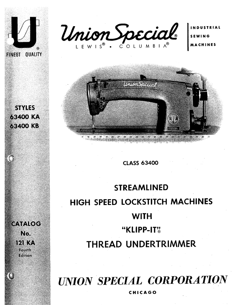Page 1 de la notice Manuel utilisateur Union Special 63400KA