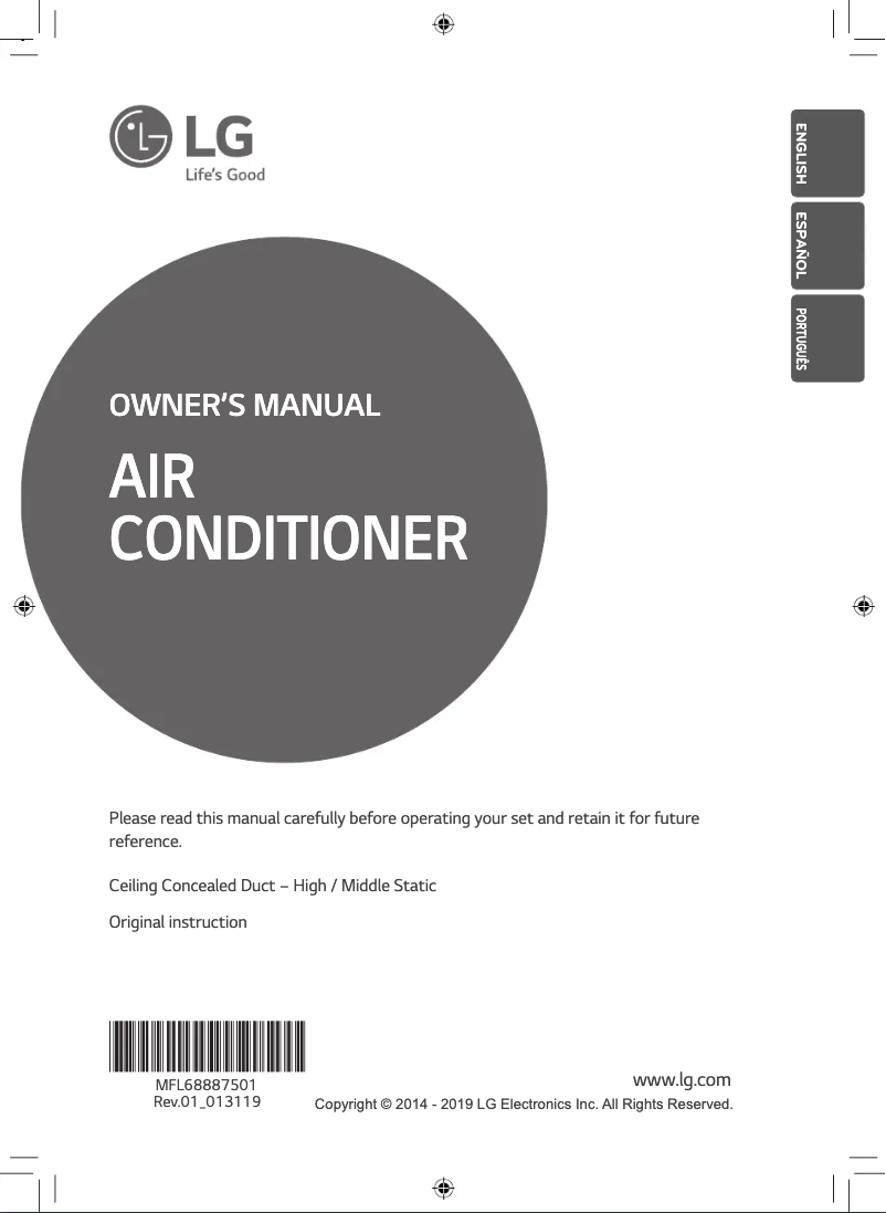 Image de la première page du manuel de l'appareil ARNU28GBHA4