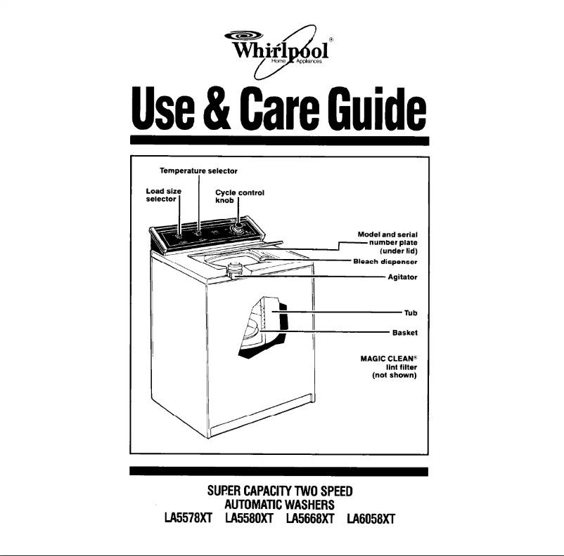 Page 1 de la notice Manuel utilisateur Whirlpool LA5580XT