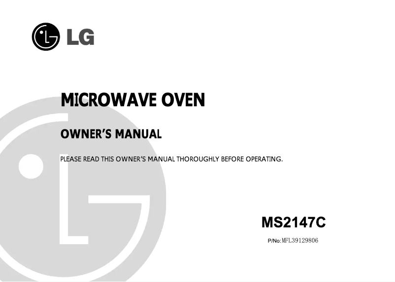 Page 1 de la notice Manuel utilisateur LG MS2147C