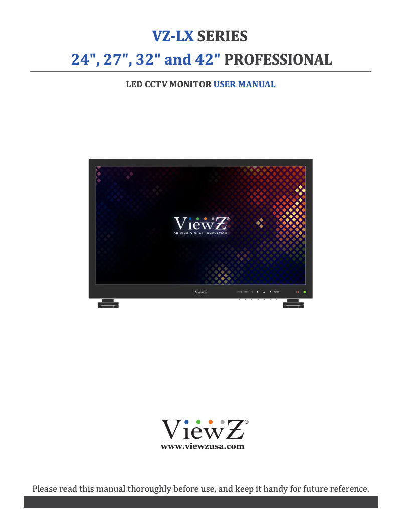 Page n°1 - Manuel utilisateur ViewZ VZ-24LX