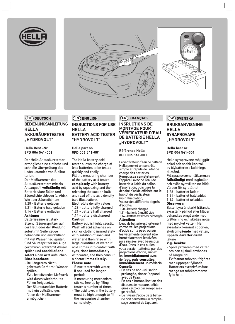 Image de la première page du manuel de l'appareil Hydrovolt