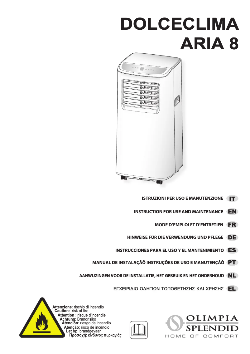 Page 1 de la notice Manuel utilisateur Olimpia Splendid Dolceclima Aria 8