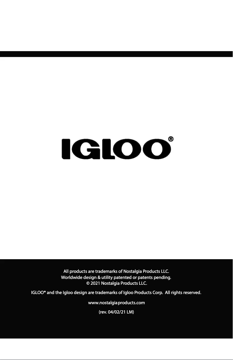 Page n°1 - Manuel utilisateur Igloo IRF16SS