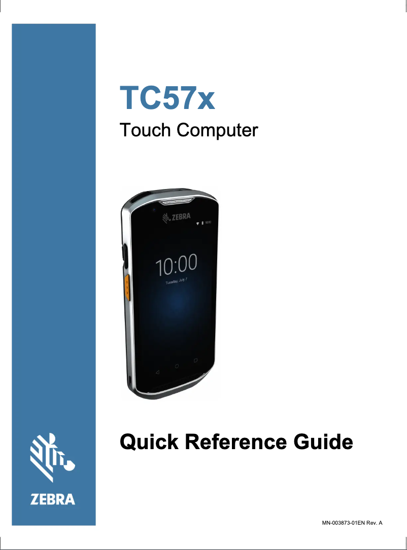 Image de la première page du manuel de l'appareil TC57x