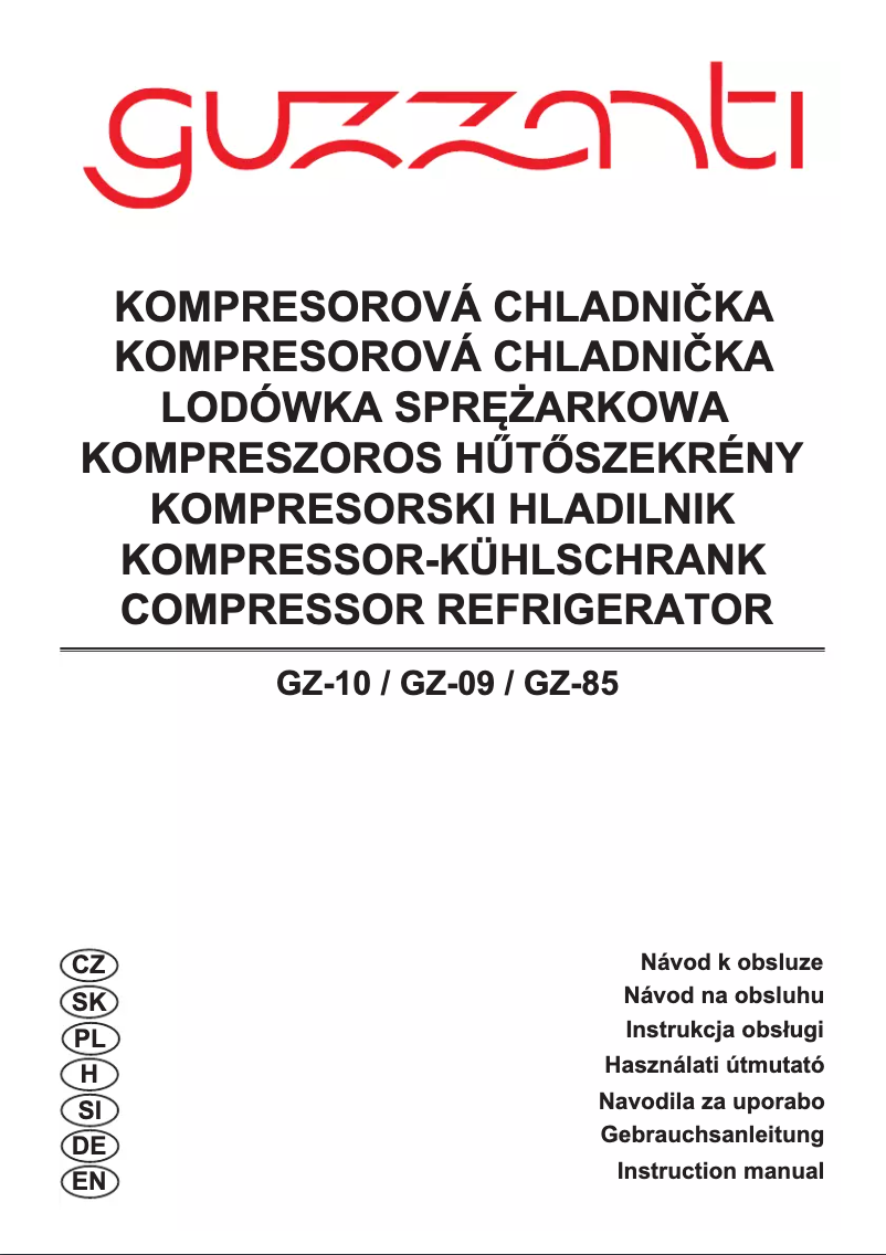 Imagen de la primera página del manual del dispositivo GZ-85