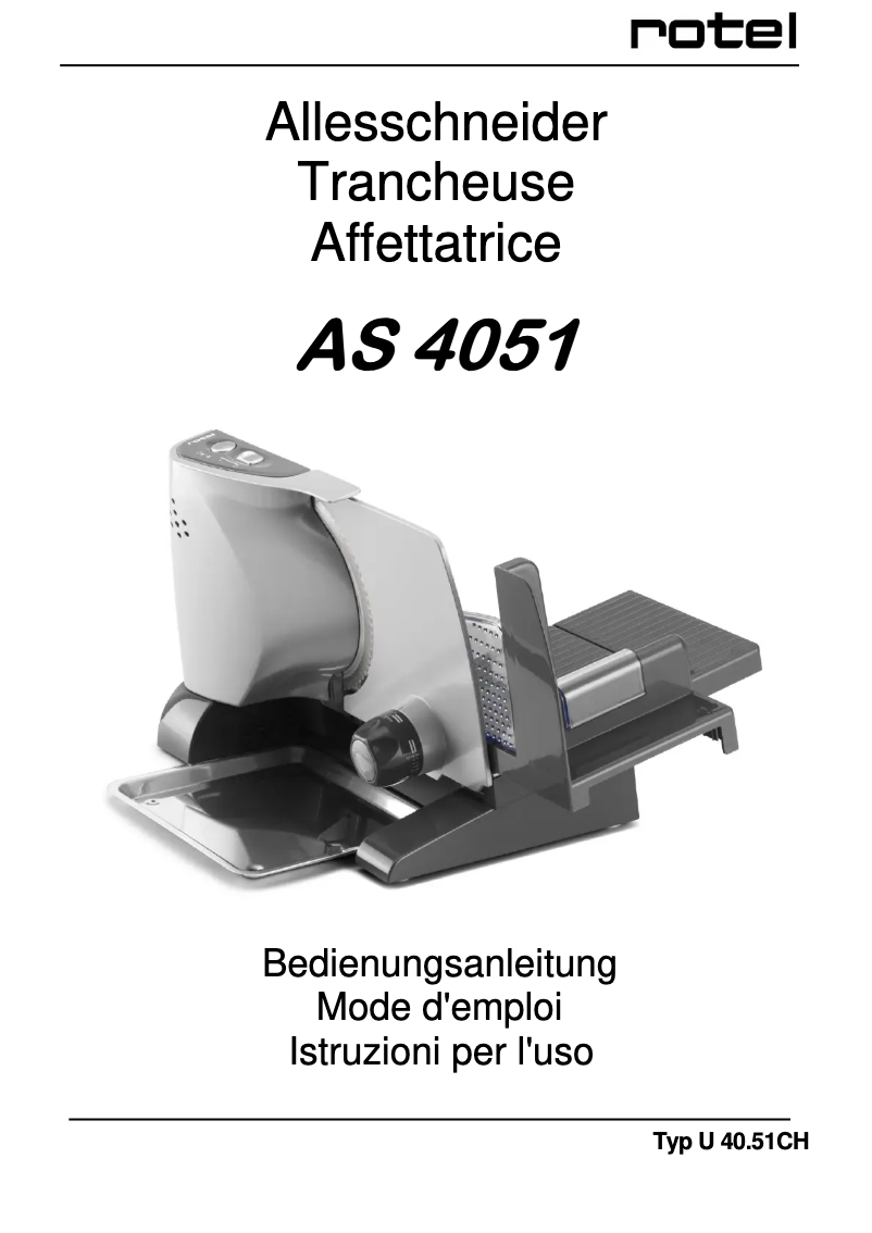 Page n°1 - Manuel utilisateur Rotel AS 4051