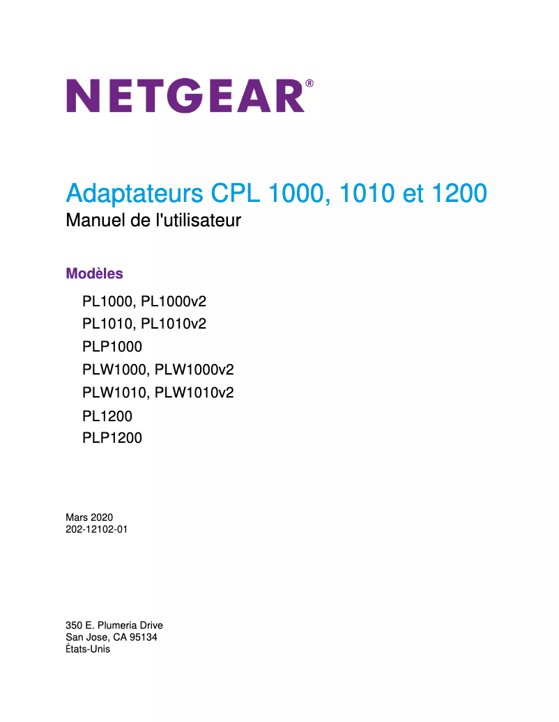 Image de la première page du manuel de l'appareil PLP1000