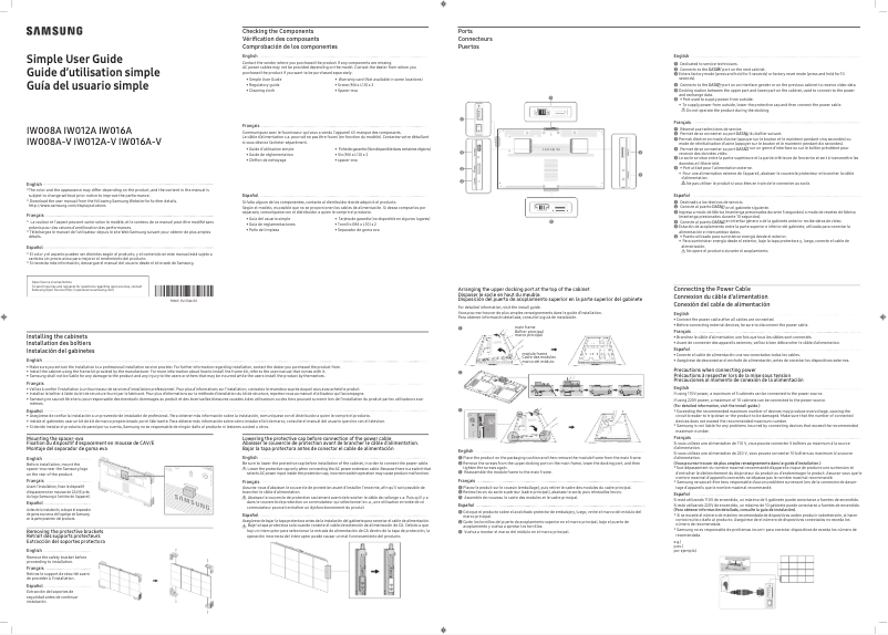 Page 1 de la notice Guide de démarrage rapide Samsung IW016A