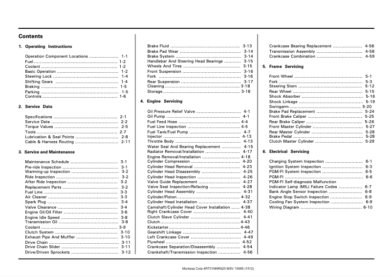 Imagen de la primera página del manual del dispositivo Montesa Cota 4RT260 (2016)