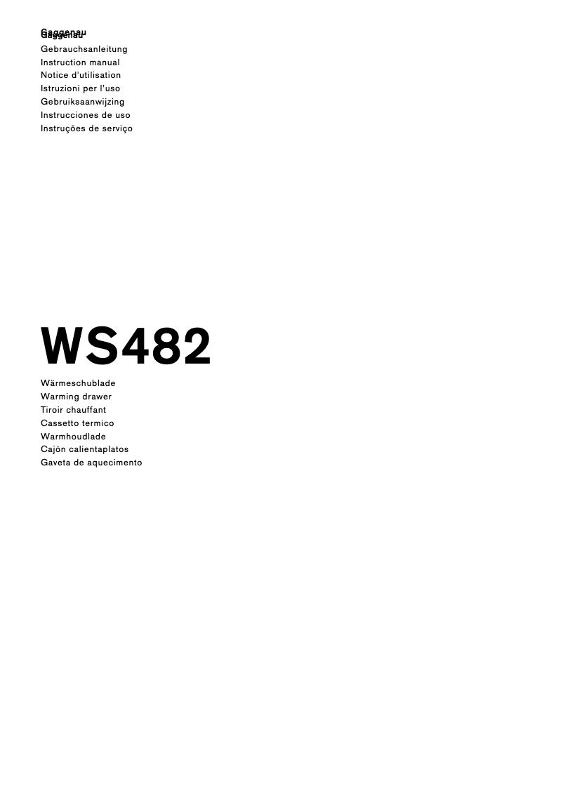 Image de la première page du manuel de l'appareil WS482110