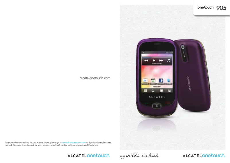 Page n°1 - Manuel utilisateur Alcatel One Touch 905