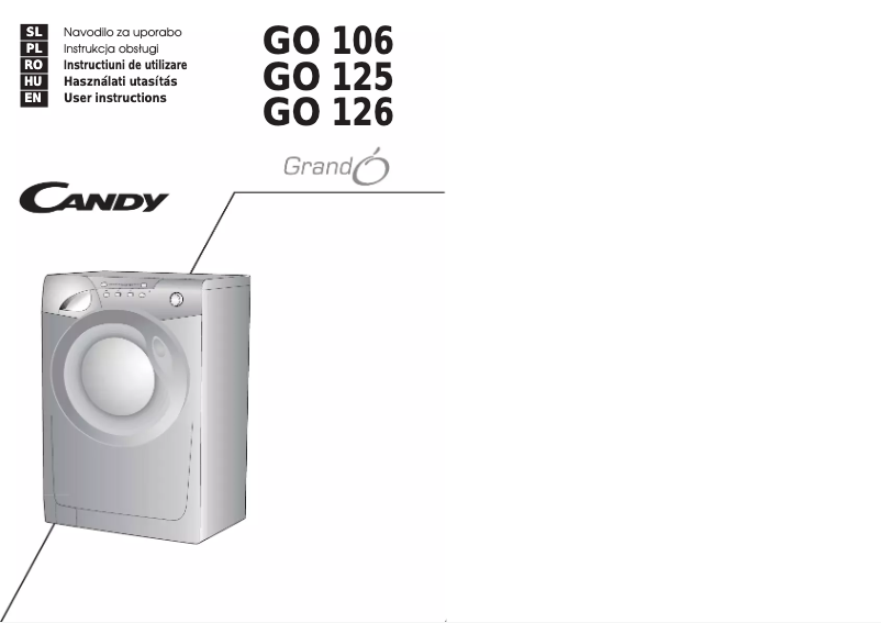 Page n°1 - Manuel utilisateur Candy GO 125-16S