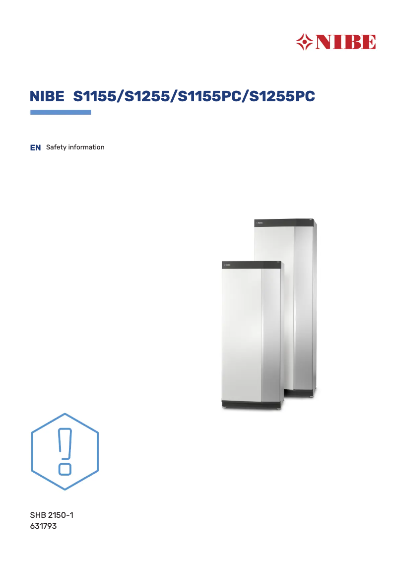 Page 1 of the manual Safety Instructions Nibe S1155-6