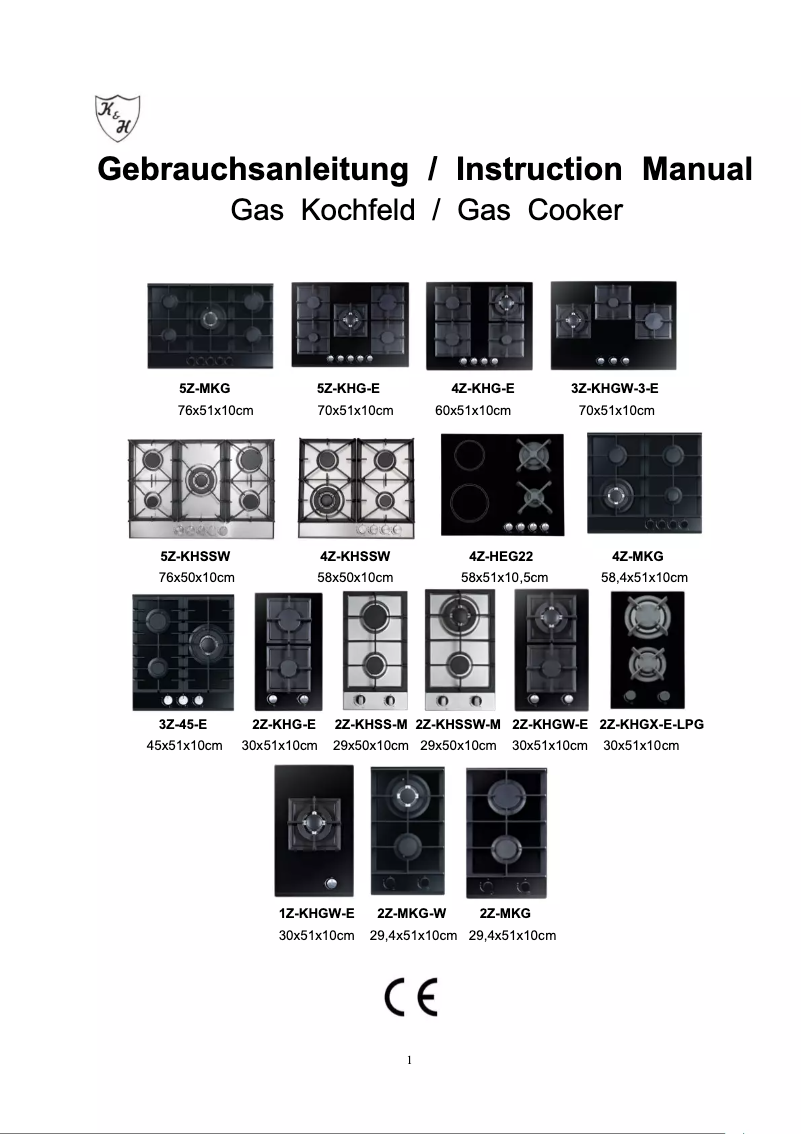 Page 1 de la notice Manuel utilisateur K&H 4Z-KHG