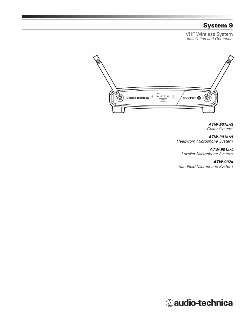 Image de la première page du manuel de l'appareil ATW-T901a