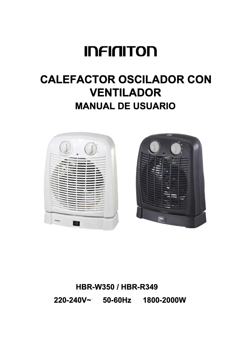 Página 1 del manual Manual de usuario Infiniton HBR-W350