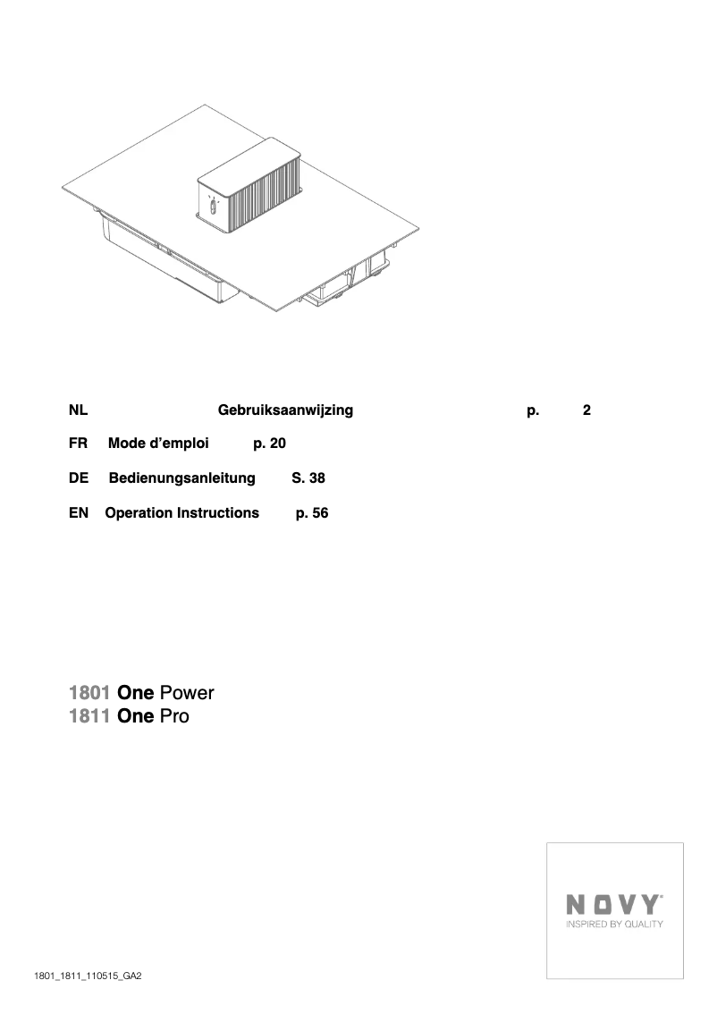 Page n°1 - Manuel utilisateur Novy 1811