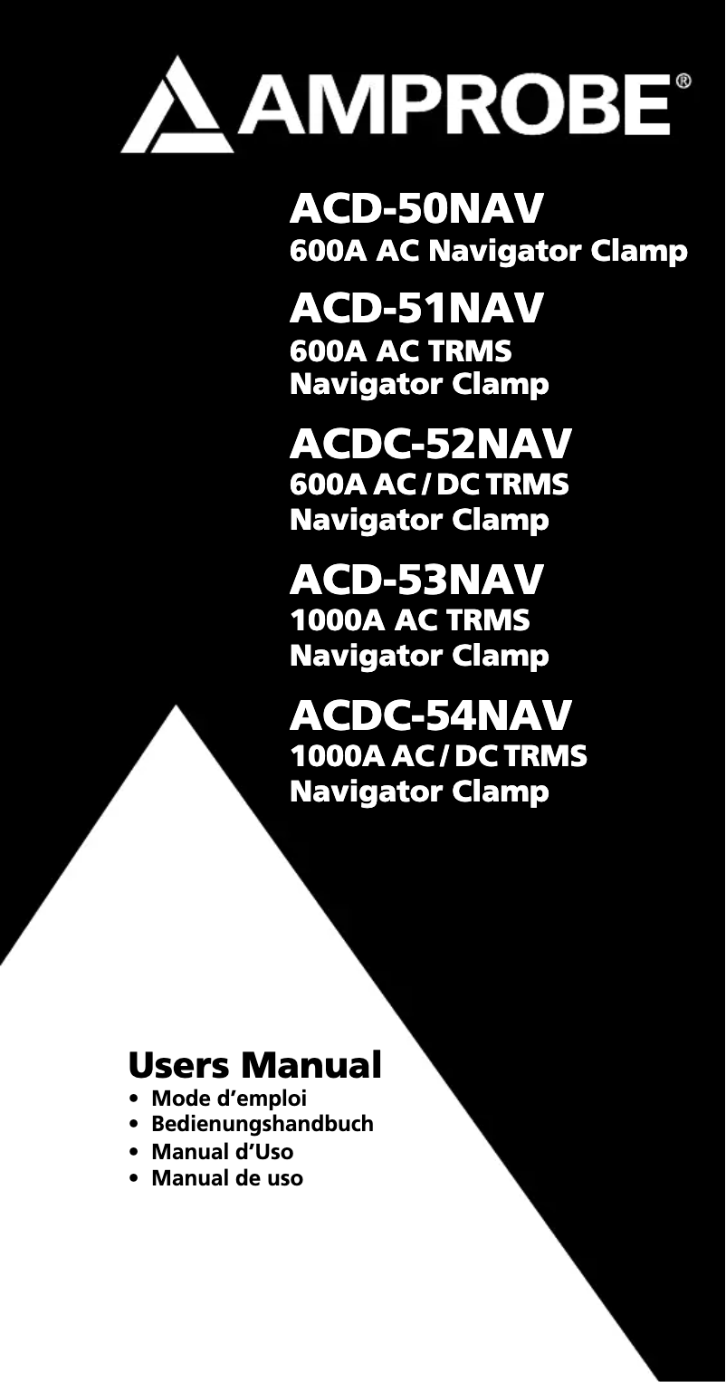Page 1 de la notice Manuel utilisateur Amprobe ACD-53NAV