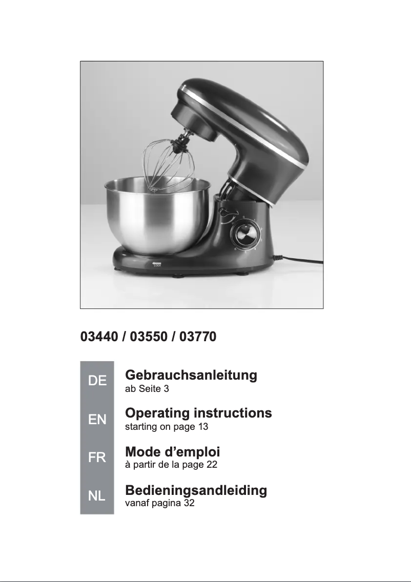 Page n°1 - Manuel utilisateur Gourmetmaxx 03550
