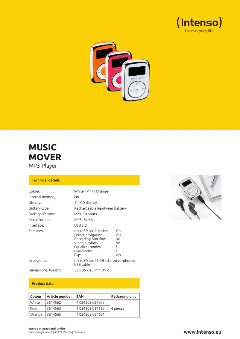 Image de la première page du manuel de l'appareil Music Mover