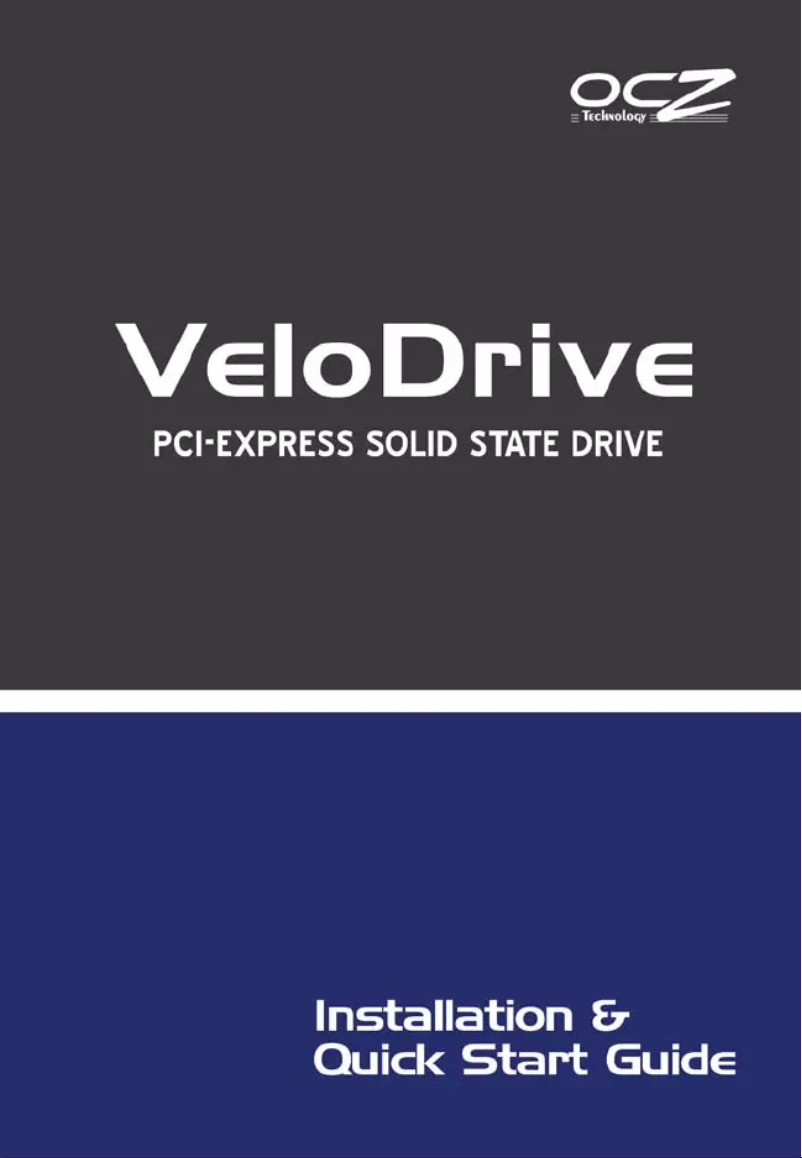 Page n°1 - Manuel utilisateur OCZ VeloDrive C