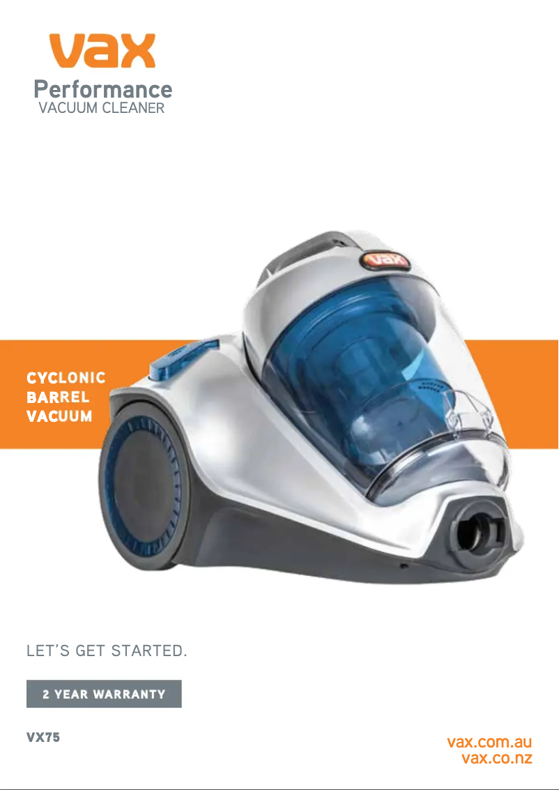 Page n°1 - Manuel utilisateur Vax Pet VX75