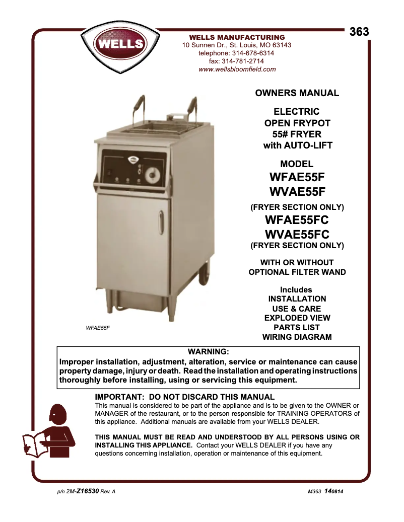 Image de la première page du manuel de l'appareil WFAE55F